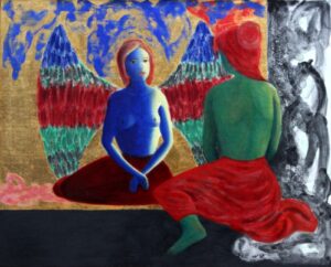 Mirrored Enlightment, natural mineral pigments from rocks and crystals in the Renaissance tradition